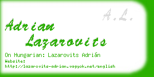 adrian lazarovits business card